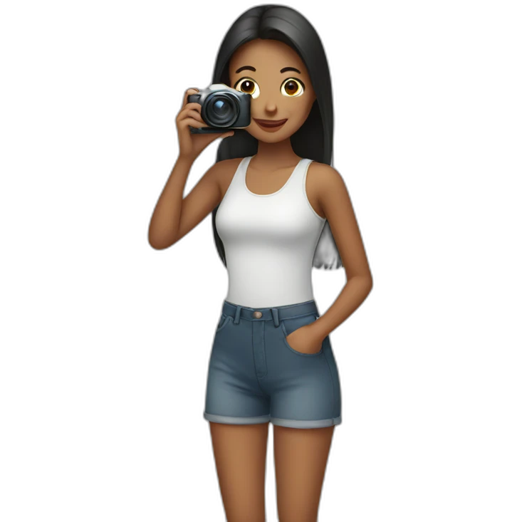 Girl take a photo. emoji
