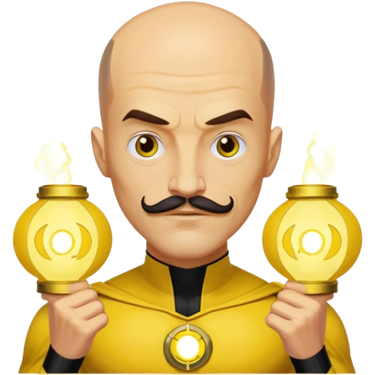 dc sinestro yellow lantern with mustache and balding head emoji