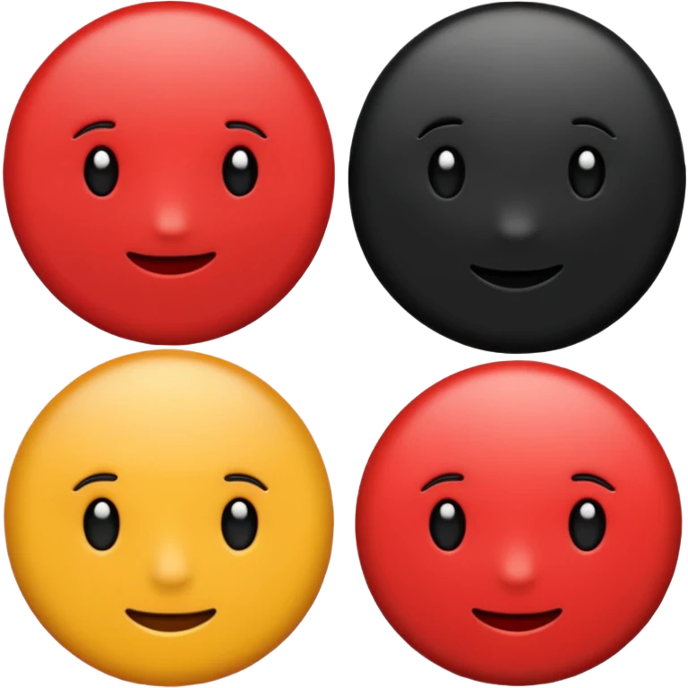 circle emoji, left half red, right half black emoji