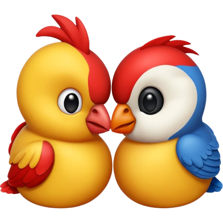 crea dos agapornis dándose un beso emoji