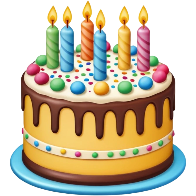 Birthday cake with funfetti emoji