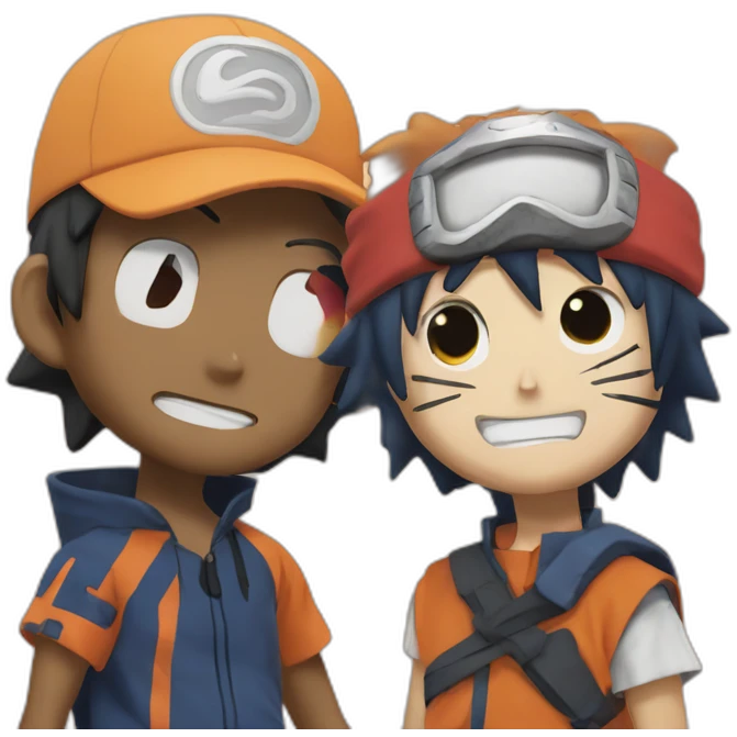 Naruto and luffy emoji