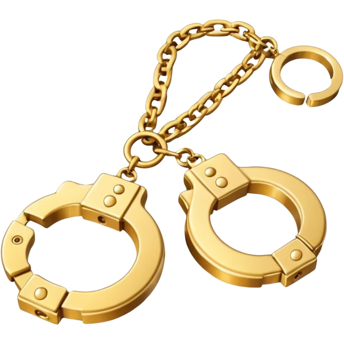 Golden hand cuffs on gold chains emoji