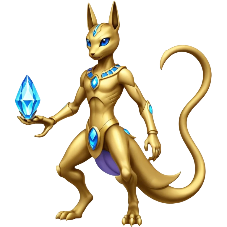 Colorful Shiny Futuristic Mewtwo-Anubis full body emoji
