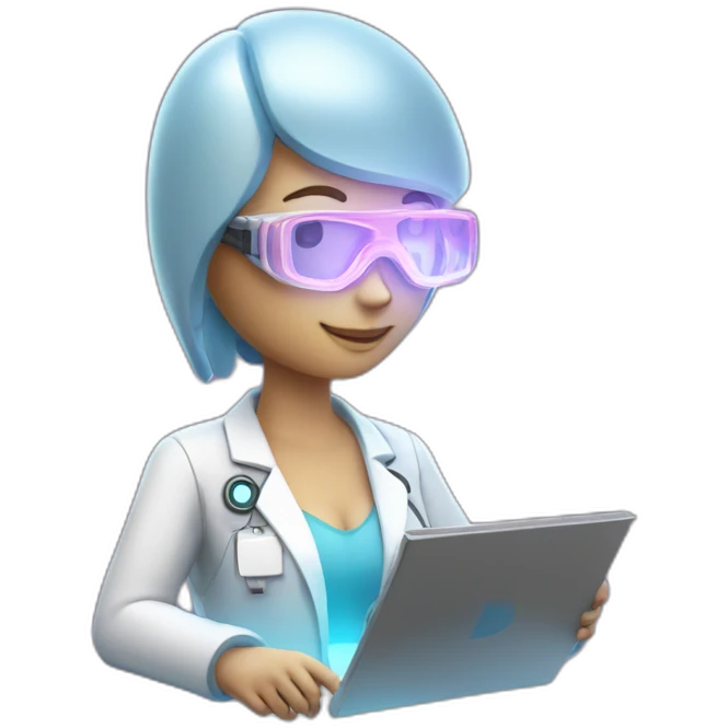 Futuristic-Biomedical-Engineer-studying-hologram-3d-model-of-breast emoji
