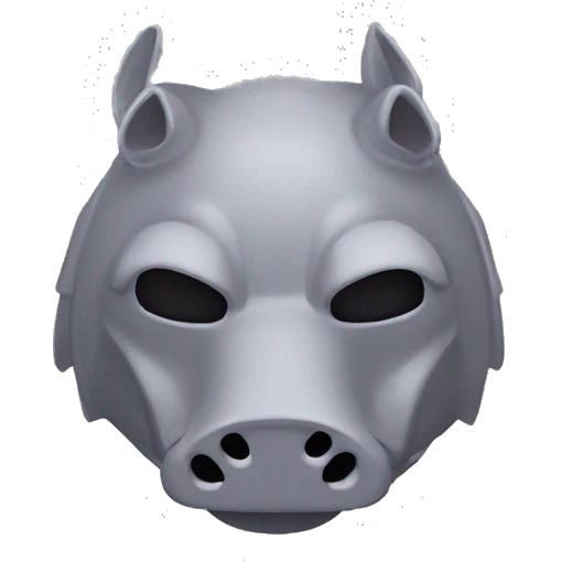 Lavender gray Pig darth Vader mask face armadillo darth Vader fanned tail feathered tail pig armadillo darth Vader face emoji