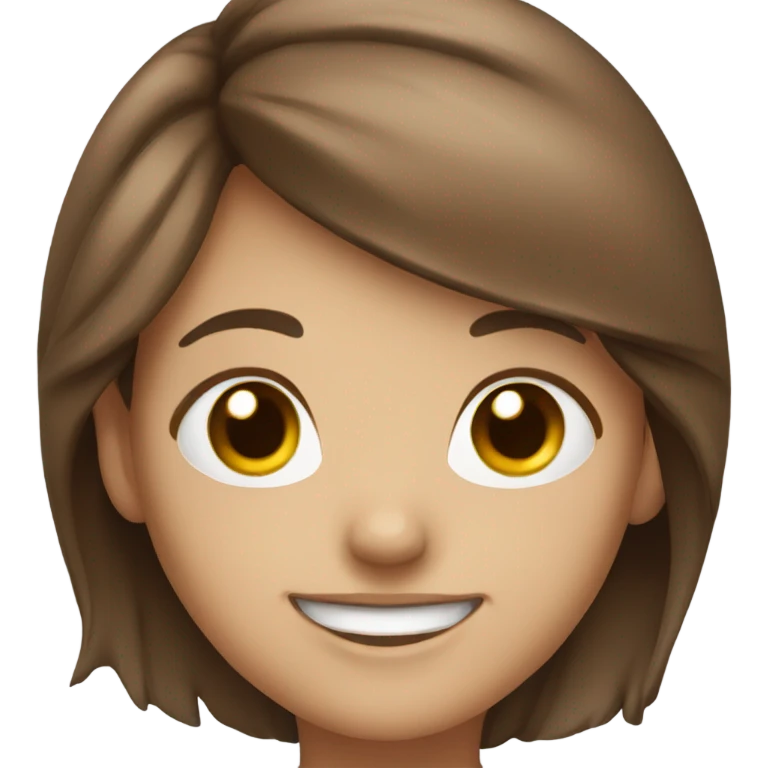 smiling girl with brown hair emoji