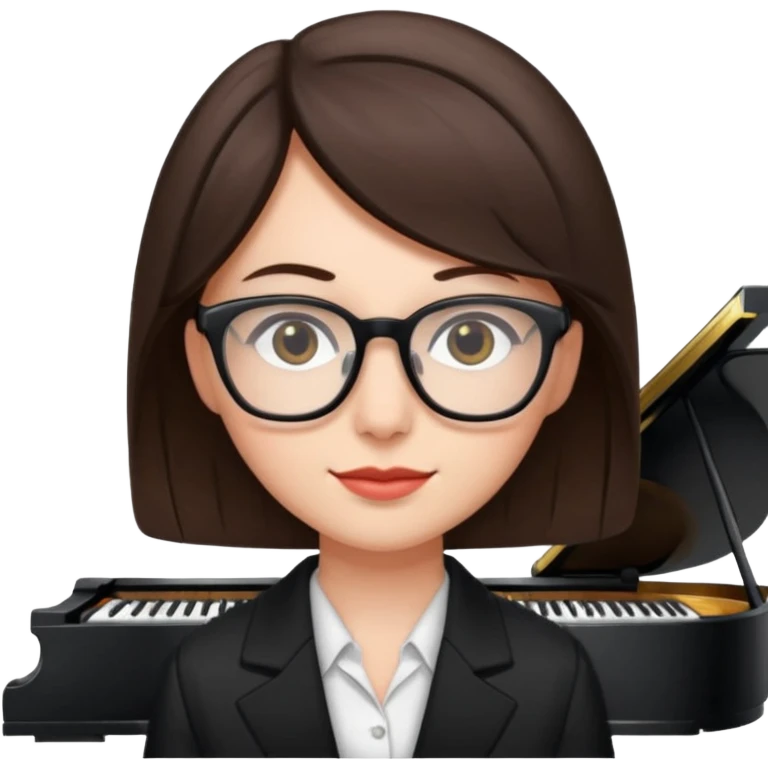 Brunette  and glassespianists emoji