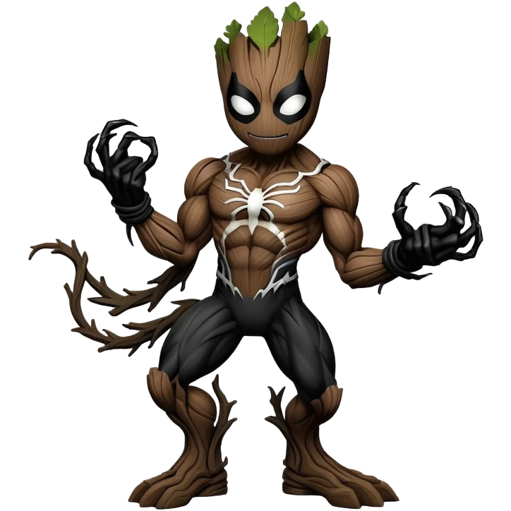 fullbody Venom dark groot  emoji