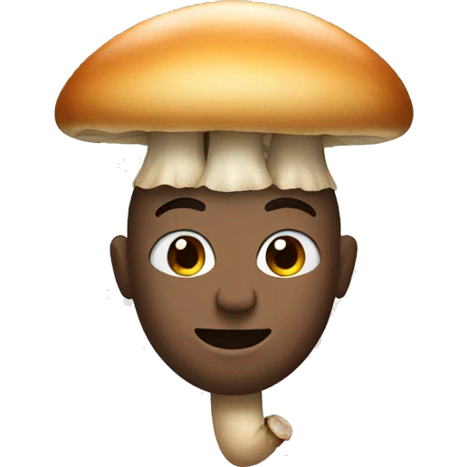 face with a mushroom instead of hair emoji