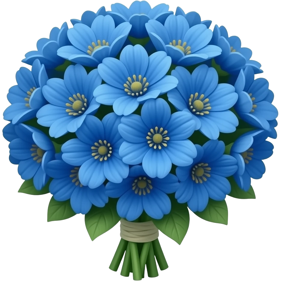 Blue flower bouquet emoji