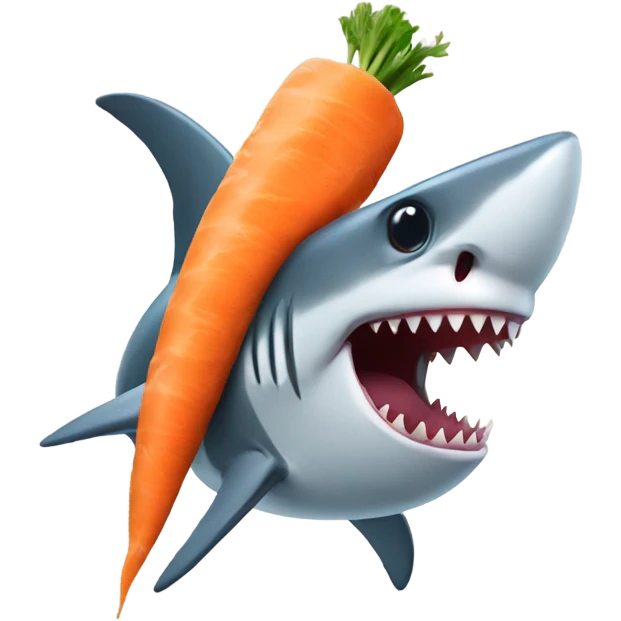 Shark eating a carrot emoji