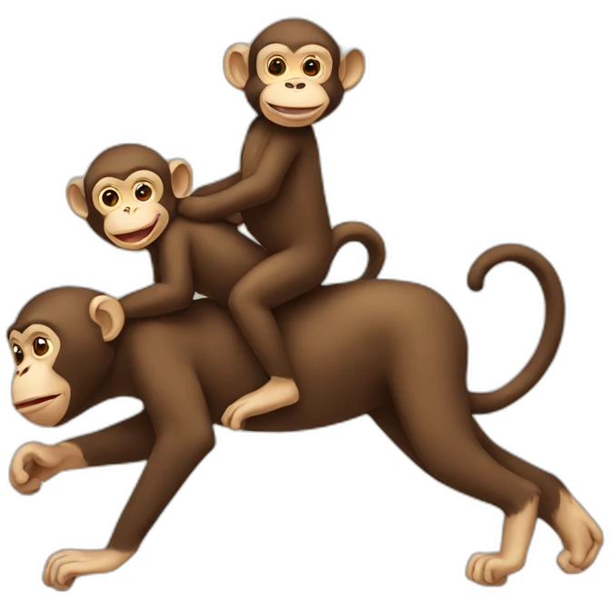 a monkey riding another monkey emoji