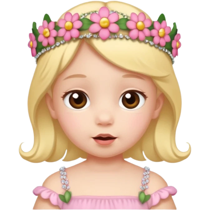 baby with flower tiara emoji