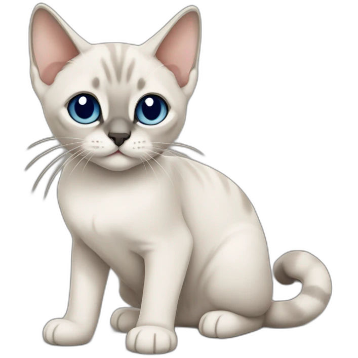 Blue Tabby Point siamese cat cute emoji