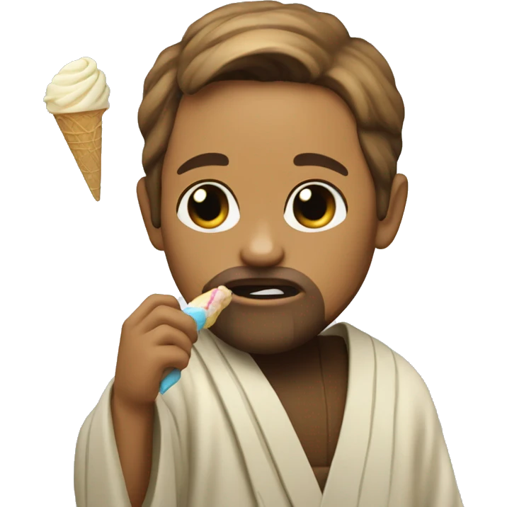 Jedi eating ice cream emoji