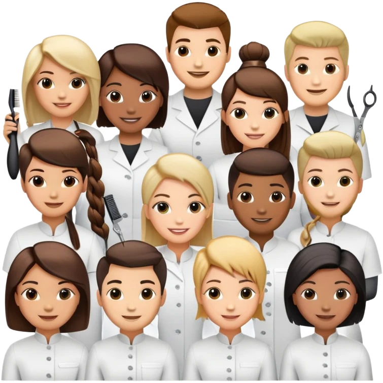 professional salon team with different hairstylists emoji
