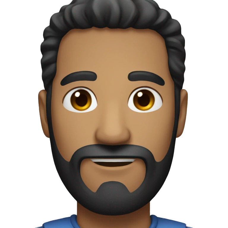 Black hair black beard  emoji