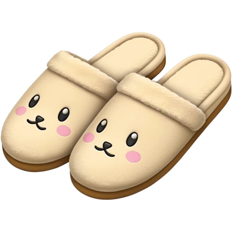 cozy beige slippers emoji