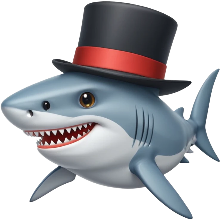 Shark with a top hat emoji
