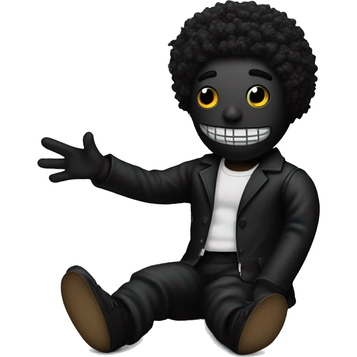 A jet black voodoo doll  emoji