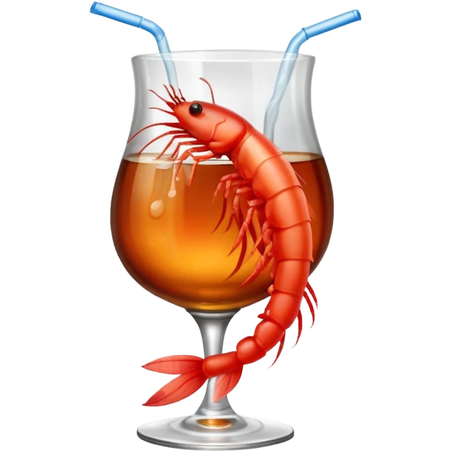 A SHRIMP DRINKING BURBON emoji