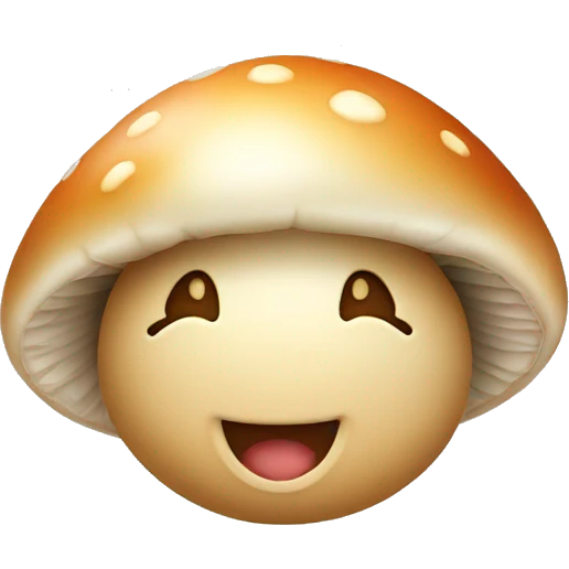 happy round Mushroom Face rolling emoji