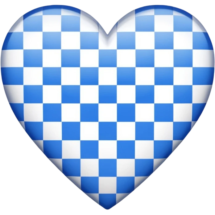 A blue and white checkered heart emoji