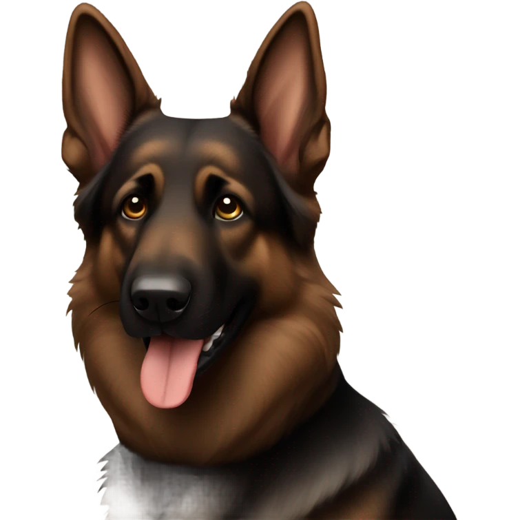 Dark brown German shepherd   emoji