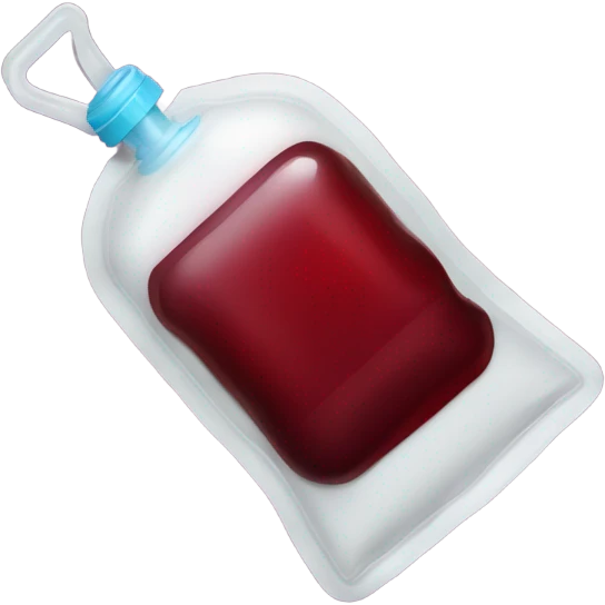 infusion bag with dark red liquid emoji