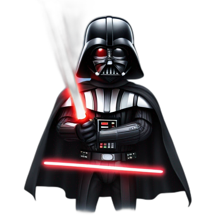 Darth vader posing whit the ligth saber emoji