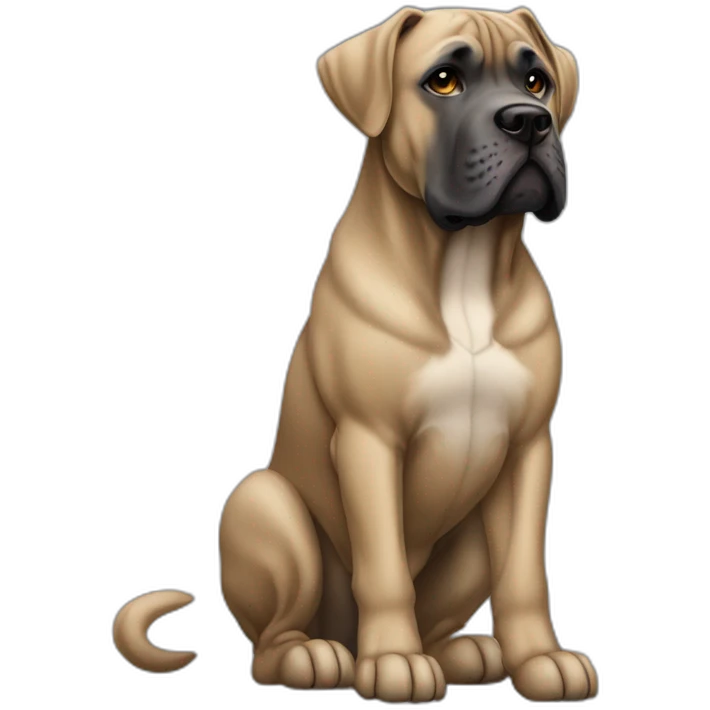 dog Cane Corso color fawn full body emoji