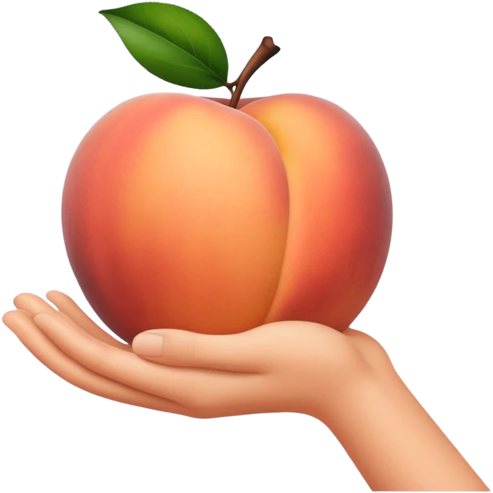 Hand shadow on peach emoji