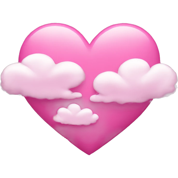 Pink heart with clouds around it  emoji