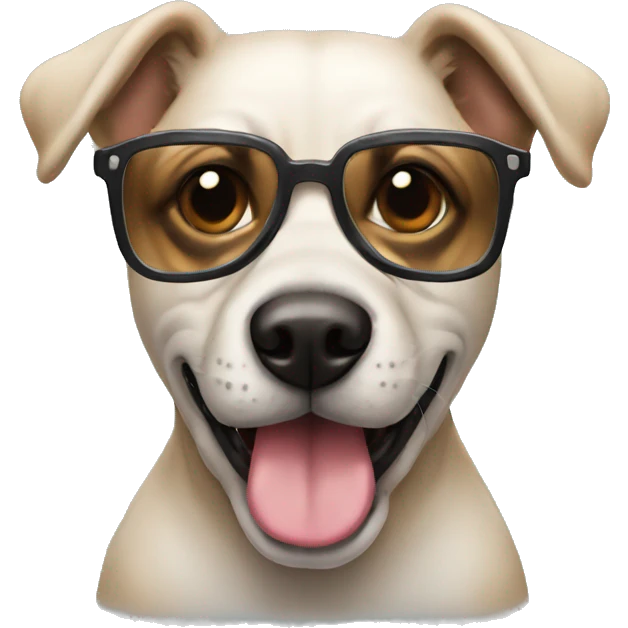 perro con gafas emoji