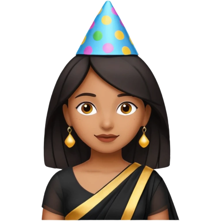 Brown girl in party wear black saree  emoji