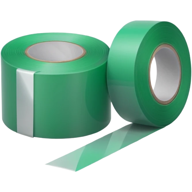 make light Green wide tape rolling on the floor emoji