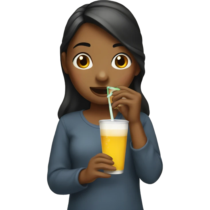 Girl drinking emoji