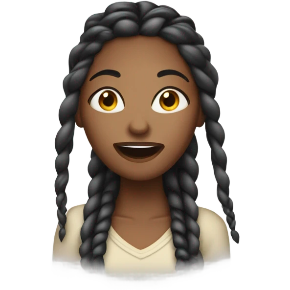 attractive black woman with long braids singing with closed eyes emoji
