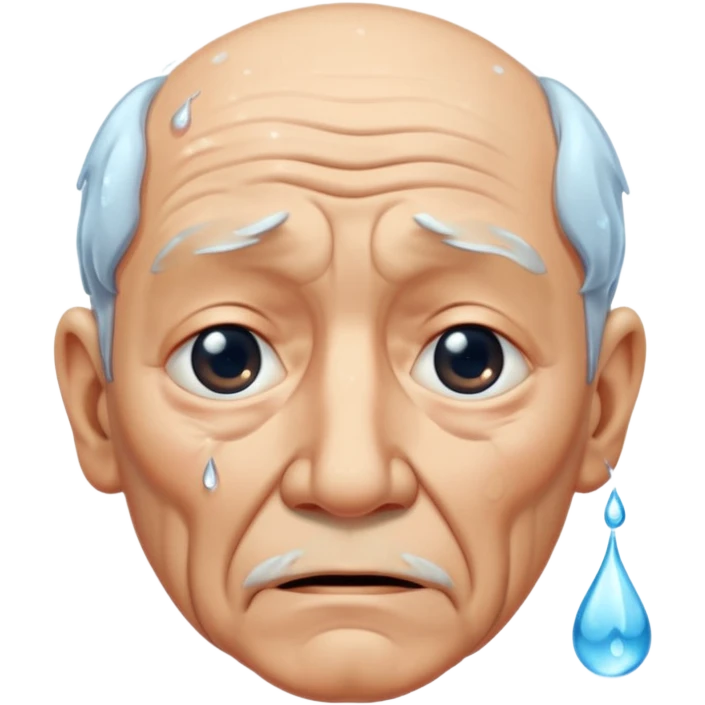 old man crying with water droplet  emoji