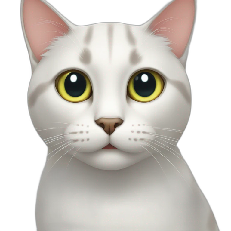 Cat with a appl in eyes emoji
