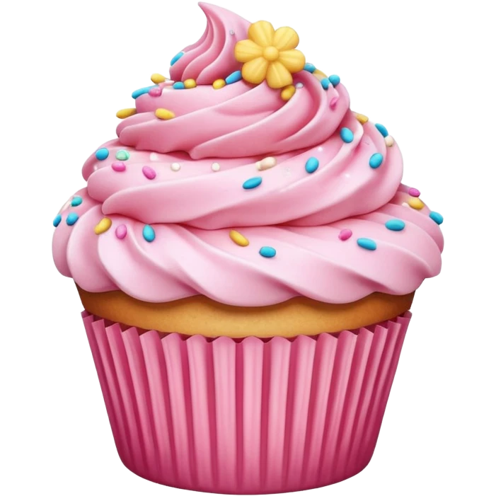 Cupcake with pink icing emoji