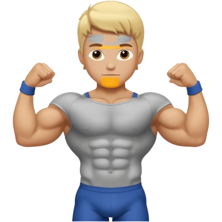 blonde boy body builder emoji