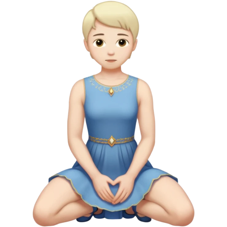 Submissive man on knees wearing female clothes emoji