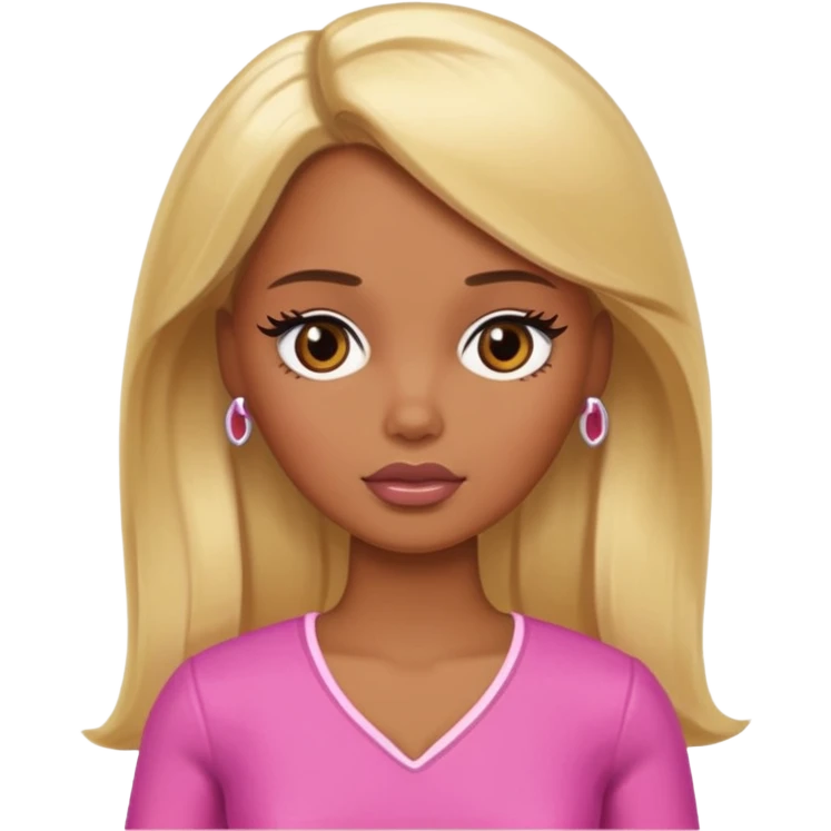 Sad brown skin blonde barbie  emoji