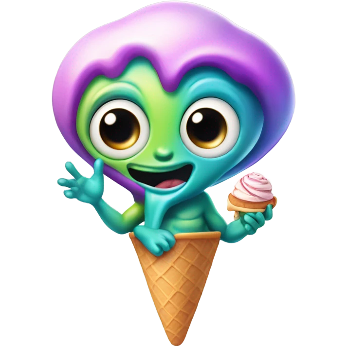 Alien with icecream emoji