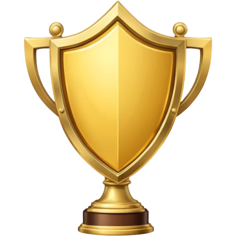 Gold shield with trophy emoji