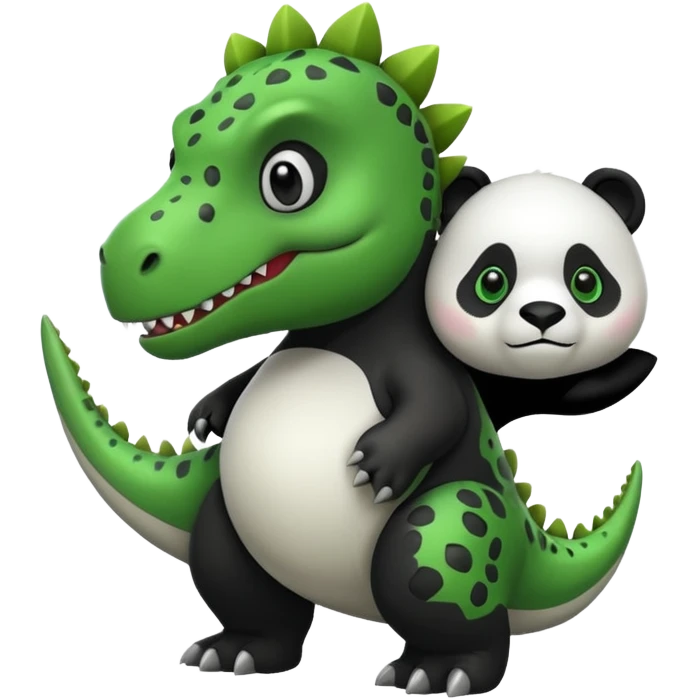 dinosaur holding a panda emoji