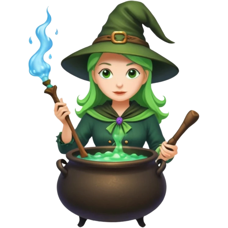 green witch cooking potion emoji