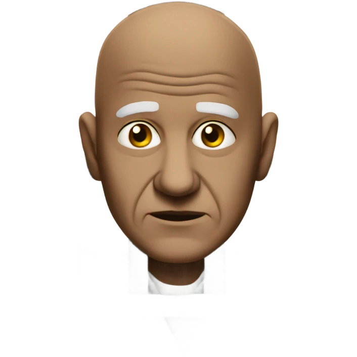 Bald old man behind bars emoji